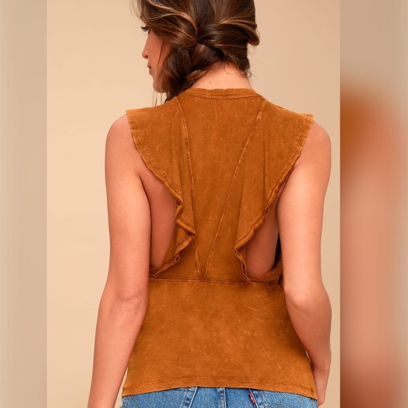 NWT FREE PEOPLE MOVEMENT RYDER TANK BROWN - Picture 2 of 8